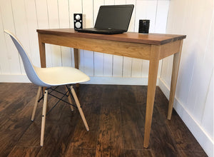 Hepplewhite writing desk, newly crafted solid white oak or solid walnut 