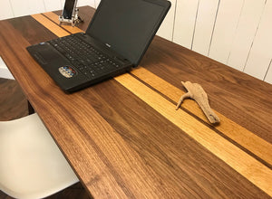 Solid walnut mid century modern desk