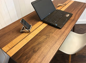 Solid walnut mid century modern desk