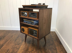 Solid walnut audio cabinet. 